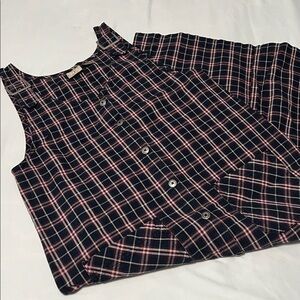 Vintage 90s Mountain Lake Plaid Button Down Dress